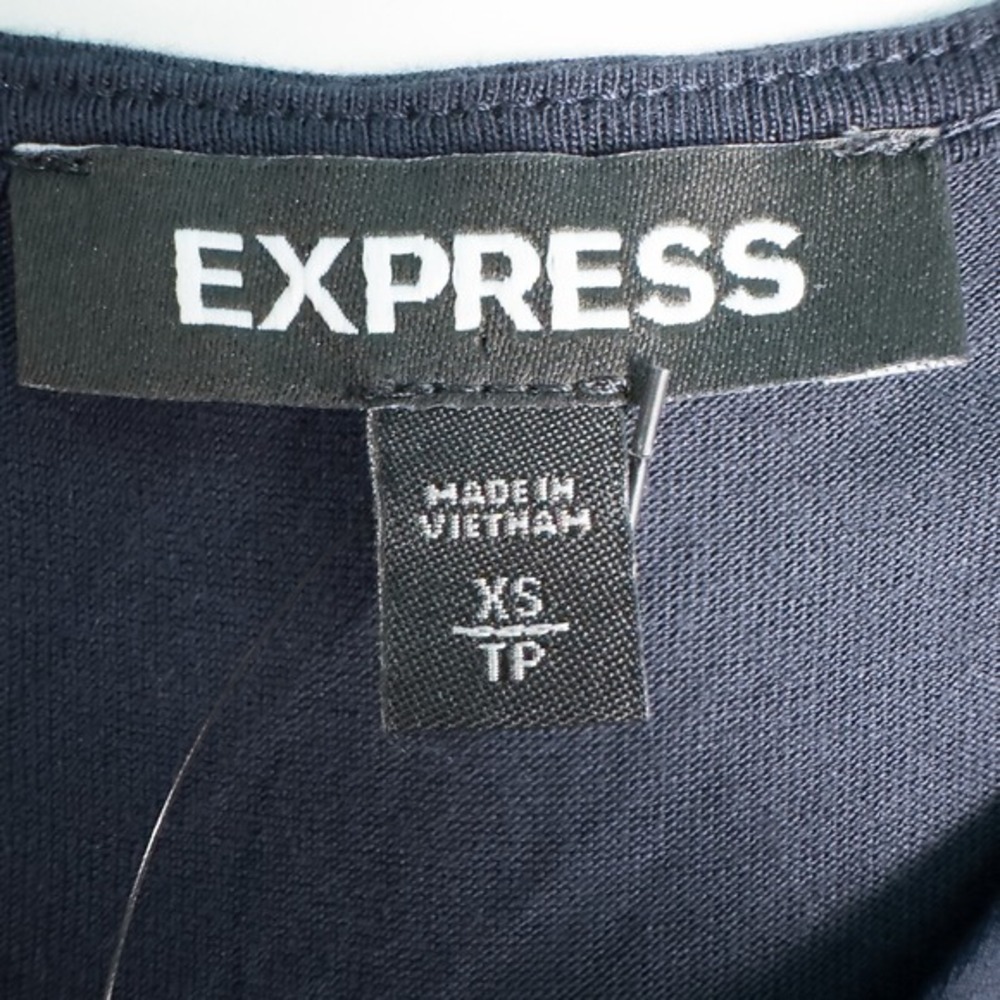 Express Striped Chiffon Front Sleeveless Blouse Womens XS Sheer Preppy Nautical - Picture 3 of 15